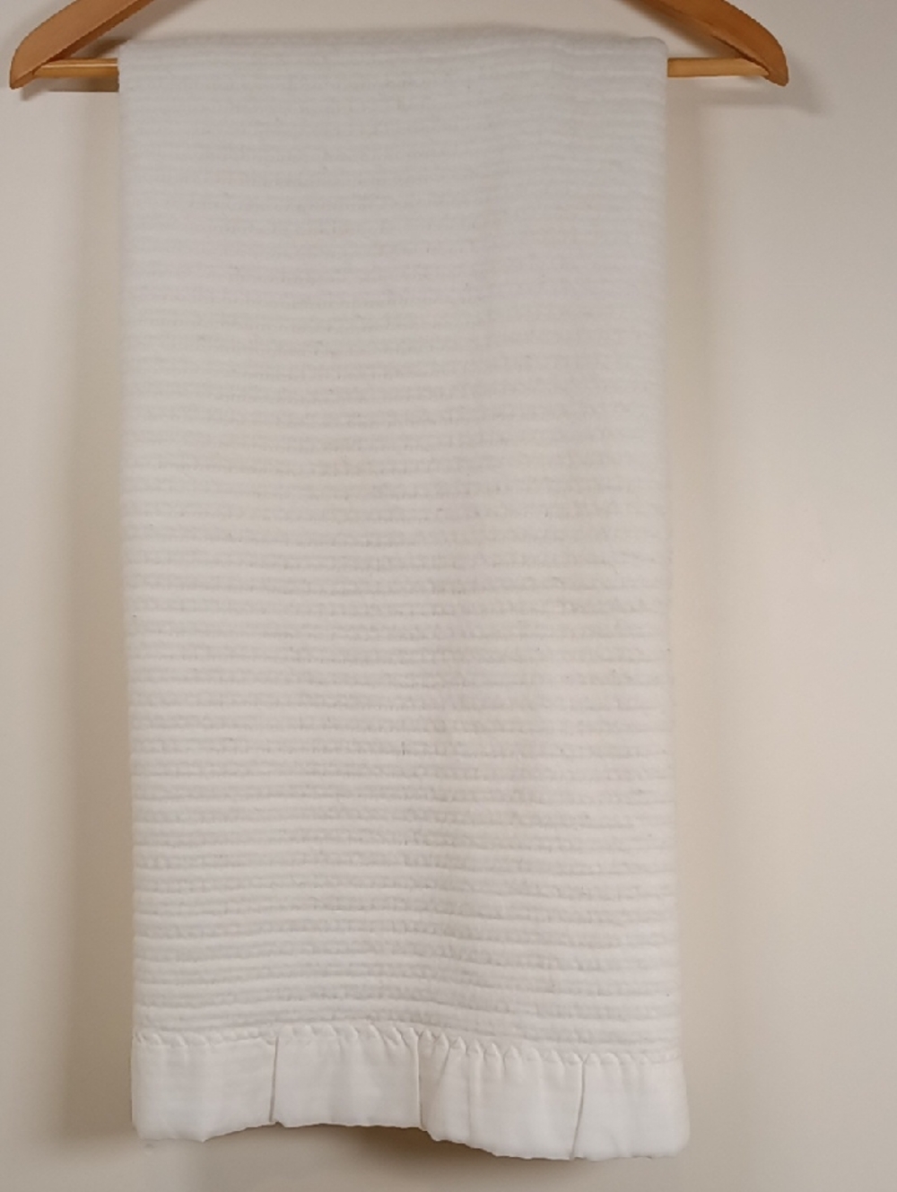 Thermal Fleece Baby Receiving Blanket Leno Weave Satin Trim